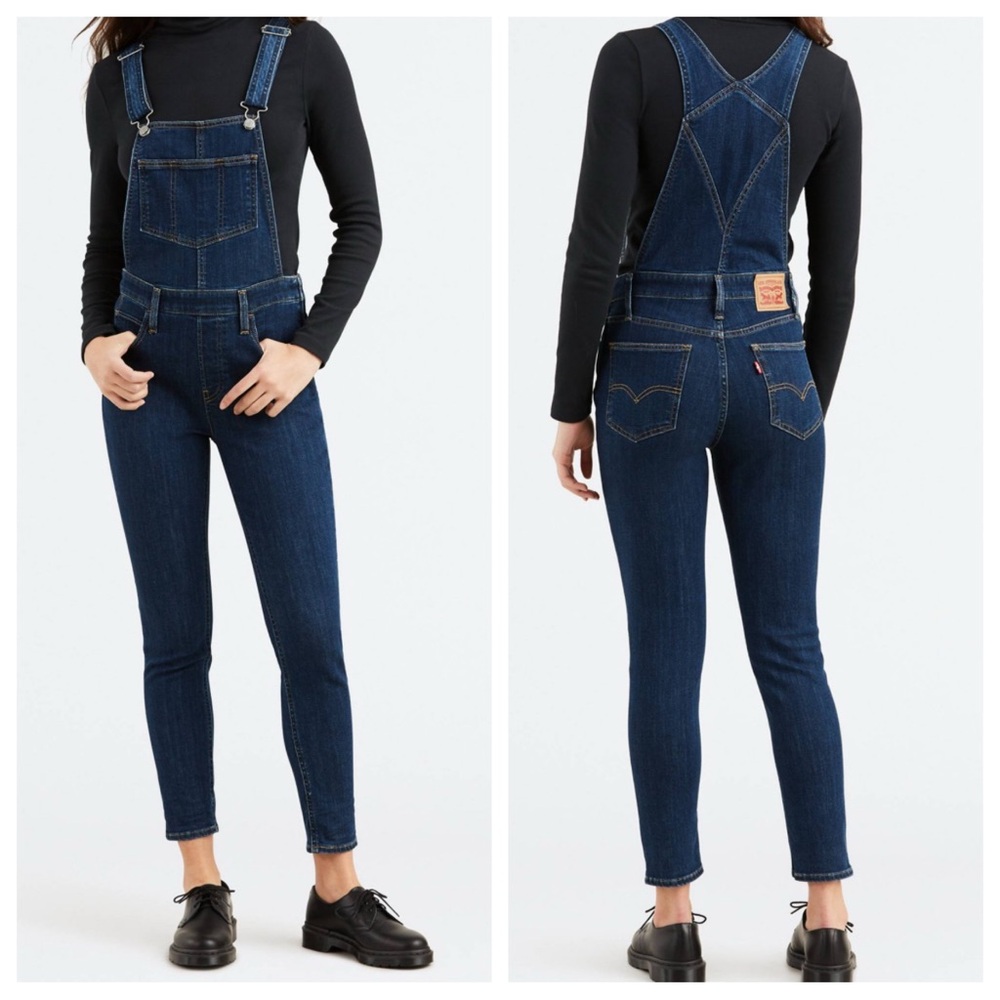 LEVI'S Skinny Overalls Premium Denim‎ Dark Wash Size 26